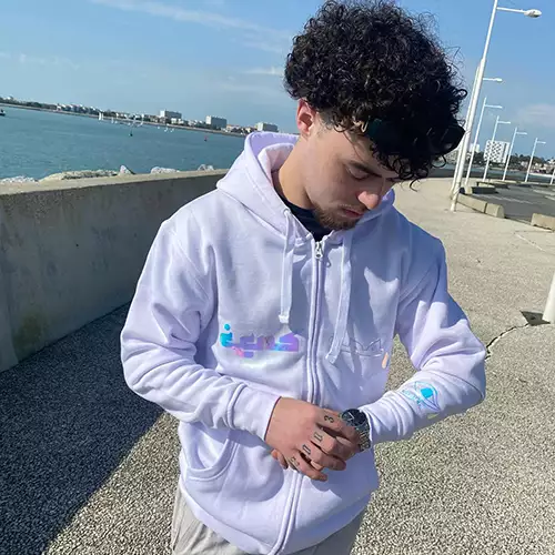 Sweat à capuche blanc